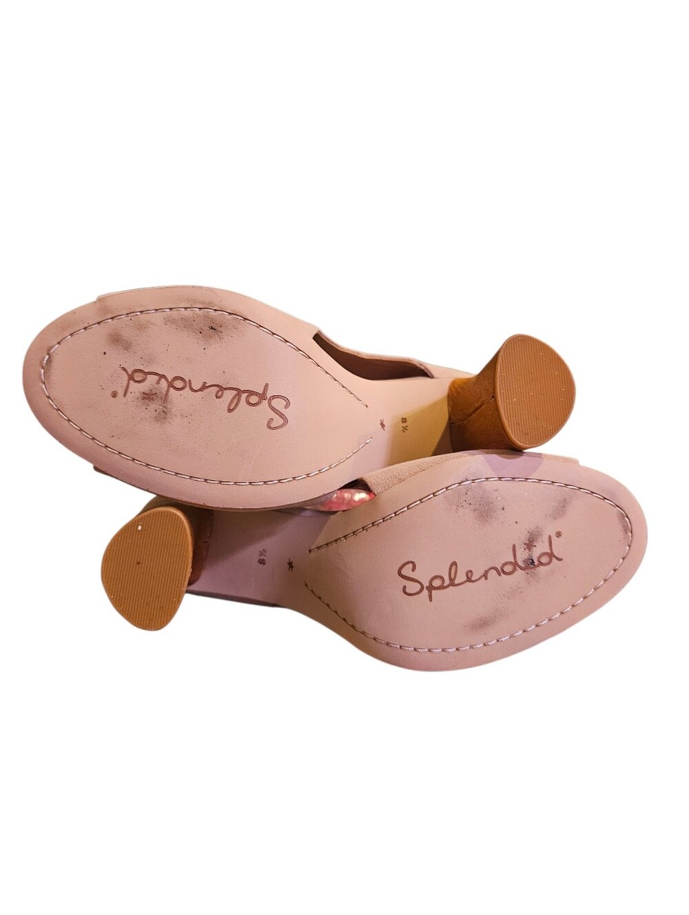 Splendid Serleena Suede Peep-Toe Block Heel Pump in Nude 8.5 - Picture 6 of 7